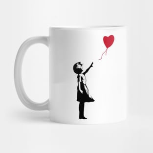 Banksy Girl with Red Heart Balloon Mug